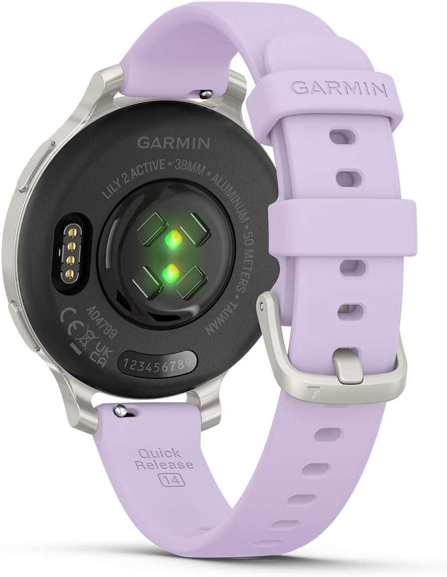 PlayBetter Garmin Lily 2 Active (Silver/Purple Jasmine) Women's Fitness Smartwatch Bundle - Bright Touchscreen Display, Built-in GPS, All-Day Health Monitoring, 9 Days Battery Portable Charger - Image 9