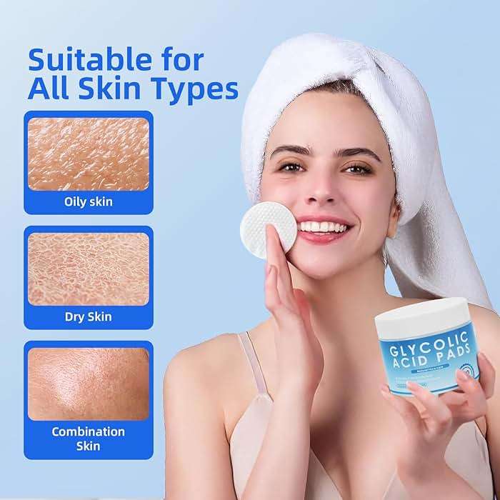 Glycolic Acid Pads, 10% Ultra Pure Glycolic Acid & 2% Salicylic Acid, Exfoliating Peel Pads for Face, Effective Chemical Peel, Keeps Skin Smooth and Prevents Wrinkles and Lines - 60 Pads - Image 5