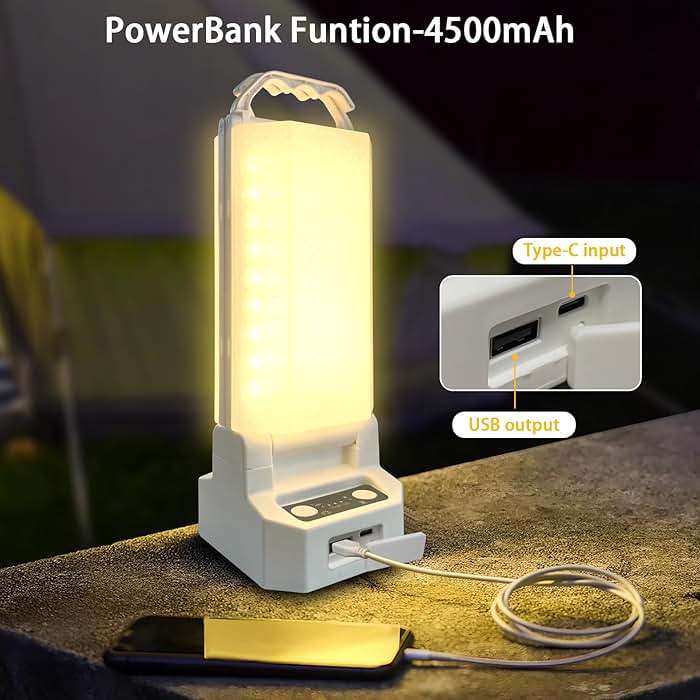 Watfal Solar Powered LED Portable Camping Lantern 4500mAh Rechargeable 1000 Luminaid 6500K Waterproof and 4 Brightness Dimmable, Ideal Camping Lights for Home Power Outages, Outdoor Survival Gear - Image 6