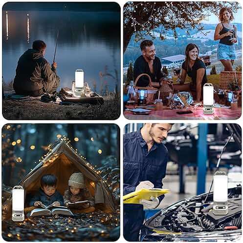Watfal Solar Powered LED Portable Camping Lantern 4500mAh Rechargeable 1000 Luminaid 6500K Waterproof and 4 Brightness Dimmable, Ideal Camping Lights for Home Power Outages, Outdoor Survival Gear - Image 8