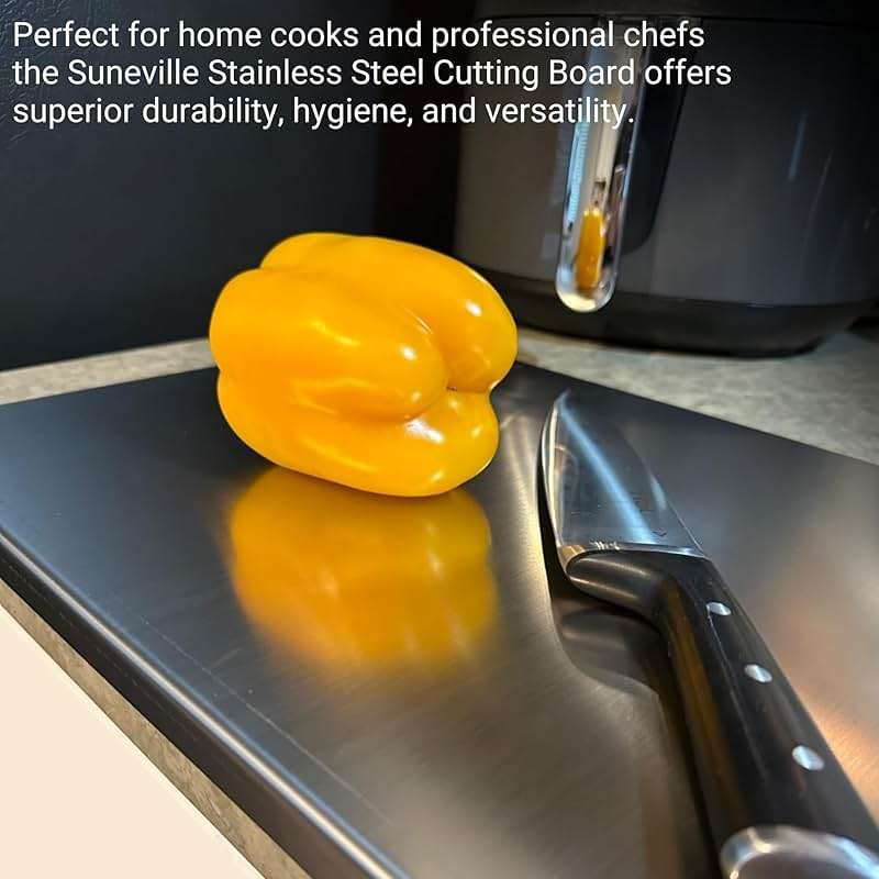 Stainless Steel Cutting Boards for Kitchen - Food-Grade 304 - Suitable for Meat, Fruits, Veggies, & Bread- Large-sized Chopping Boards with Lip - 11.81x15.75 in - Image 9