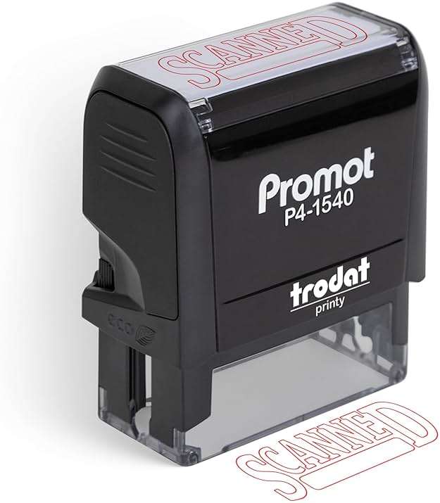 Promot Scanned - Self Inking Rubber Stamp - Ink Stamps, Clear Impression - Image 1