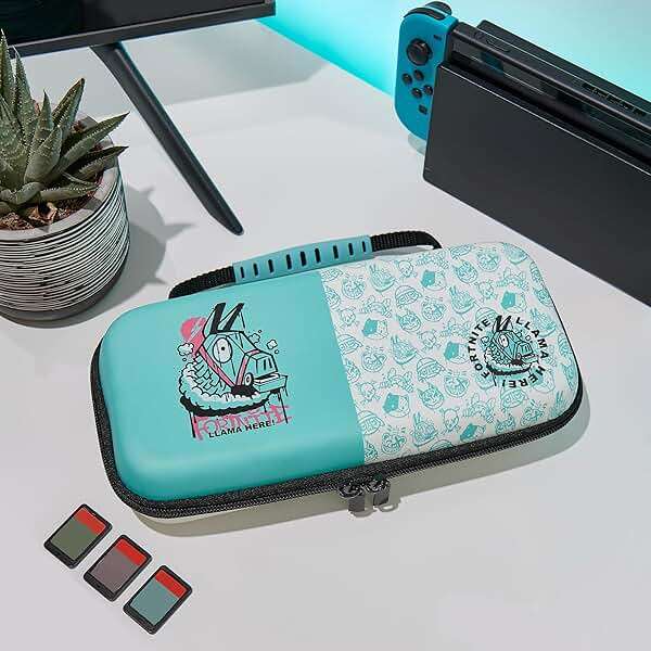 Numskull Fortnite Llama Hard Shell Travel Case for Nintendo Switch and OLED Model Console - Fits 10 Games and Switch Accessories - Image 6