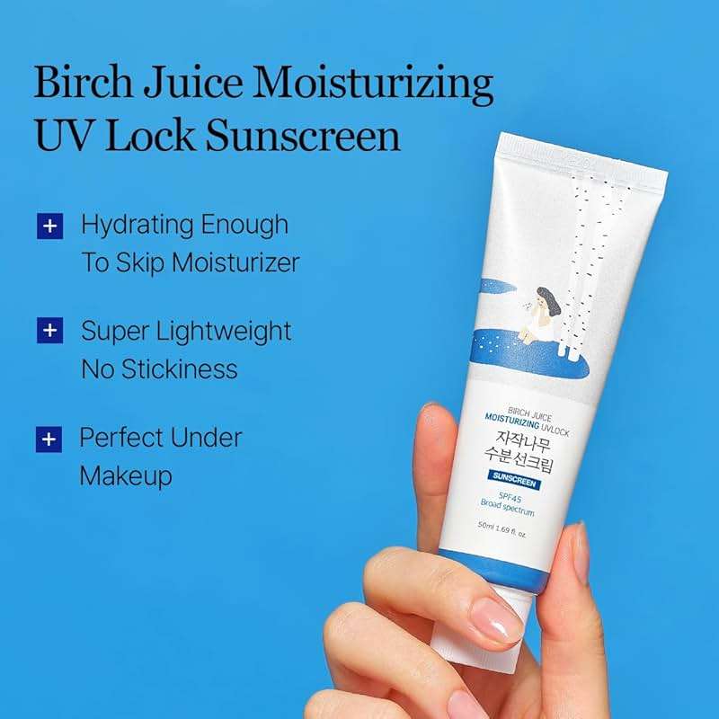 ROUND LAB Birch Juice Moisturizing UV LOCK SPF 45, 1.69 Fl Oz, Hydrating Lotion-like Lightweight Glow Sunscreen for Sensitive Skin, No White Cast, Fragrance-Free, Protector Solar, Korean Sunscreen - Image 3