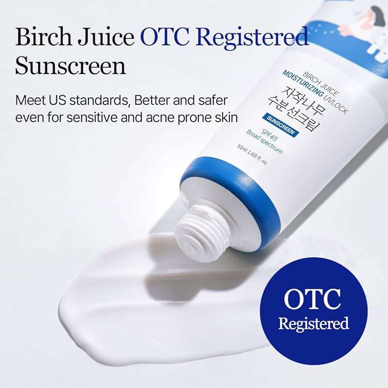 ROUND LAB Birch Juice Moisturizing UV LOCK SPF 45, 1.69 Fl Oz, Hydrating Lotion-like Lightweight Glow Sunscreen for Sensitive Skin, No White Cast, Fragrance-Free, Protector Solar, Korean Sunscreen - Image 6