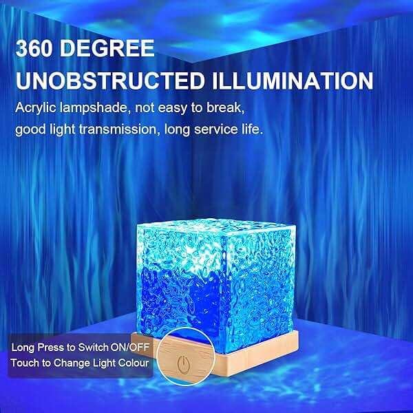 TGYWCHY Ocean Wave Projector Lamp,Northern Lights Aurora Projector Light,16 Colors Gradual Rotating Flame Water Lamp,Cube Night Light with Remote Control for Living Room Bedroom Decor Hotel, etc - Image 2