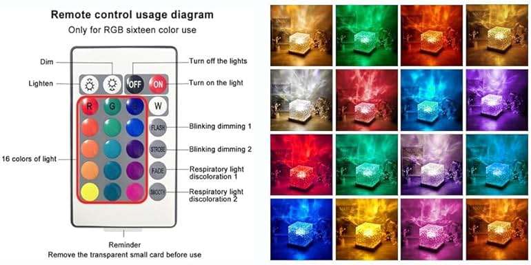 TGYWCHY Ocean Wave Projector Lamp,Northern Lights Aurora Projector Light,16 Colors Gradual Rotating Flame Water Lamp,Cube Night Light with Remote Control for Living Room Bedroom Decor Hotel, etc - Image 3