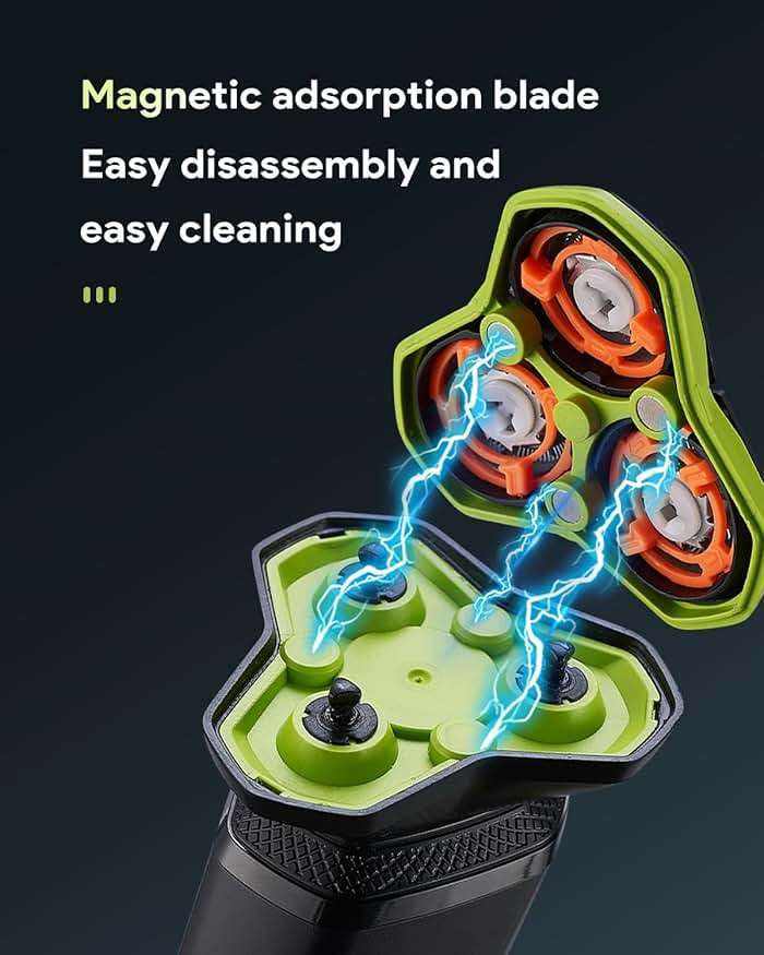 Electric Razor for Men - Electric Shavers for Men with Magnetic Detachable Head, 3D Floating Head, Ideal for Travel, Office, and Business Trips - Image 7