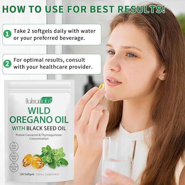newseel Oil of Oregano with Black Seed Oil, Organic Oregano Oil Softgels,Oregano Oil Capsules Organic,Non-GMO, Gluten Free,120 - Image 8