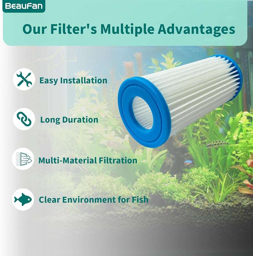 Beaufan 4 Pack Micron Cartridge Compatible with Marineland Magnum ML90770 Canister Filters & Polishing Internal Canister Filter ML90770, Compare to Part# PA0140 - Image 3