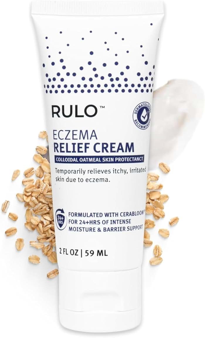 RULO Eczema Cream with Colloidal Oatmeal - Clinical-Strength Itch Relief and Dermatitis Treatment for Adults, Baby and Kids - Eczema Therapy and Skin Barrier Repair (Steroid-Free) - 2 Fl Oz - Product Image