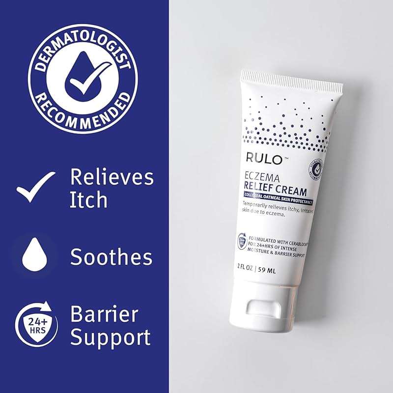 RULO Eczema Cream with Colloidal Oatmeal - Clinical-Strength Itch Relief and Dermatitis Treatment for Adults, Baby and Kids - Eczema Therapy and Skin Barrier Repair (Steroid-Free) - 2 Fl Oz - Image 5