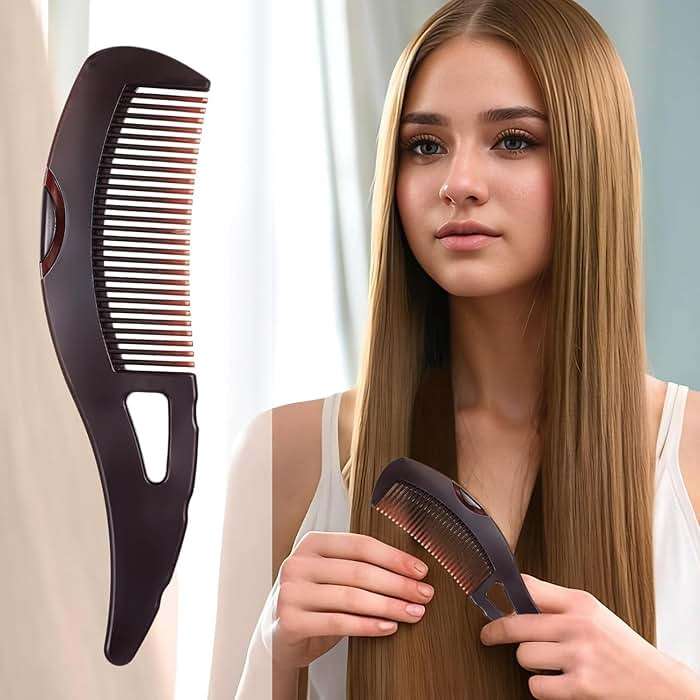 Self-Cleaning Dandruff Comb Hollow Teeth Scalp Detox Oil Removal for Women Men Kids Daily Home Use, Ergonomic Hair Comb in Brown - Image 6