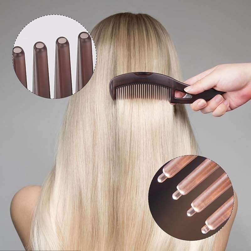 Self-Cleaning Dandruff Comb Hollow Teeth Scalp Detox Oil Removal for Women Men Kids Daily Home Use, Ergonomic Hair Comb in Brown - Image 7