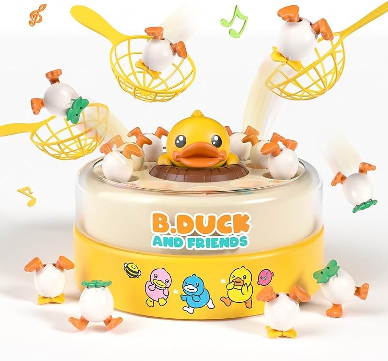 B.Duck Catch and Bounce Games Toys for Kids 3-5, B.Duck Board Games with 3 Nets for Kids 4-6, Christmas Birthday Xmas Gifts for Toddler Boys Girls 3 4 5 6 Years Old - Product Image