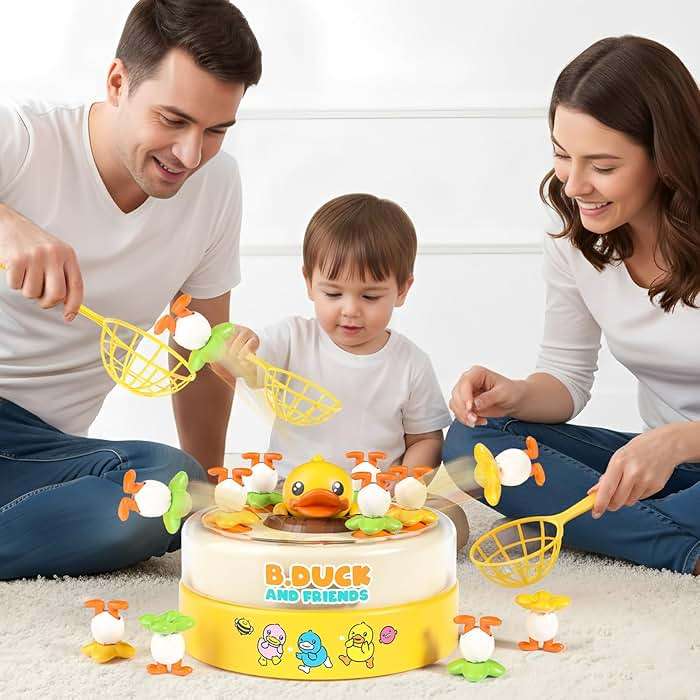 B.Duck Catch and Bounce Games Toys for Kids 3-5, B.Duck Board Games with 3 Nets for Kids 4-6, Christmas Birthday Xmas Gifts for Toddler Boys Girls 3 4 5 6 Years Old - Image 3