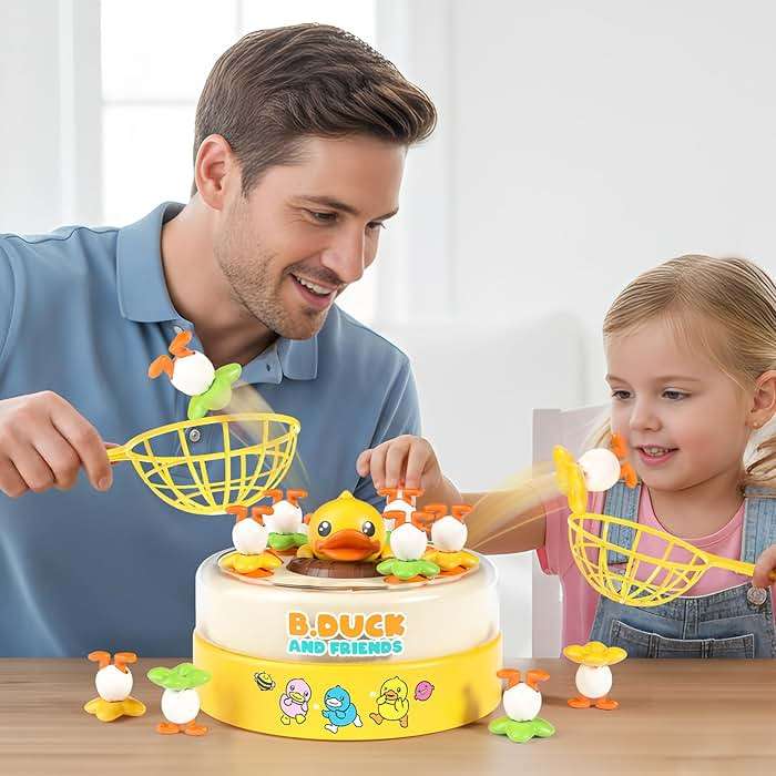 B.Duck Catch and Bounce Games Toys for Kids 3-5, B.Duck Board Games with 3 Nets for Kids 4-6, Christmas Birthday Xmas Gifts for Toddler Boys Girls 3 4 5 6 Years Old - Image 6