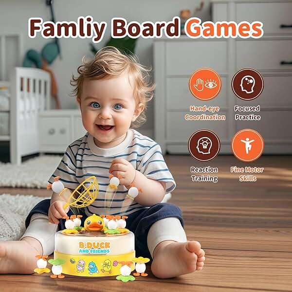 B.Duck Catch and Bounce Games Toys for Kids 3-5, B.Duck Board Games with 3 Nets for Kids 4-6, Christmas Birthday Xmas Gifts for Toddler Boys Girls 3 4 5 6 Years Old - Image 7
