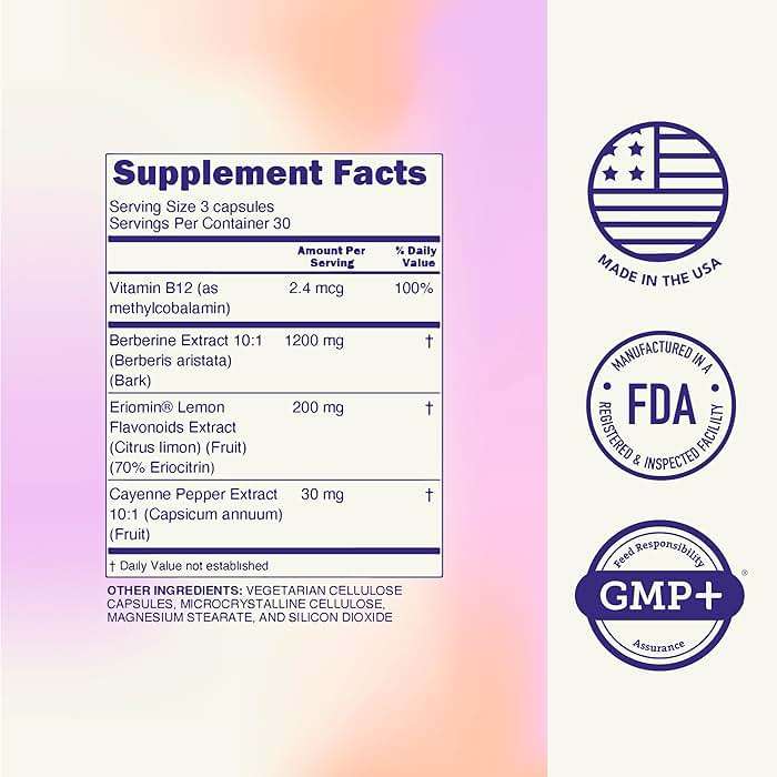 GLP-1 Boost Supplement for Women and Men – Hunger & Metabolism Support with Eriomin, Berberine & Capsaicin – Expert-Formulated to Support GLP1 Naturally – 1 Capsule Before Meals (90 Capsules) - Image 7