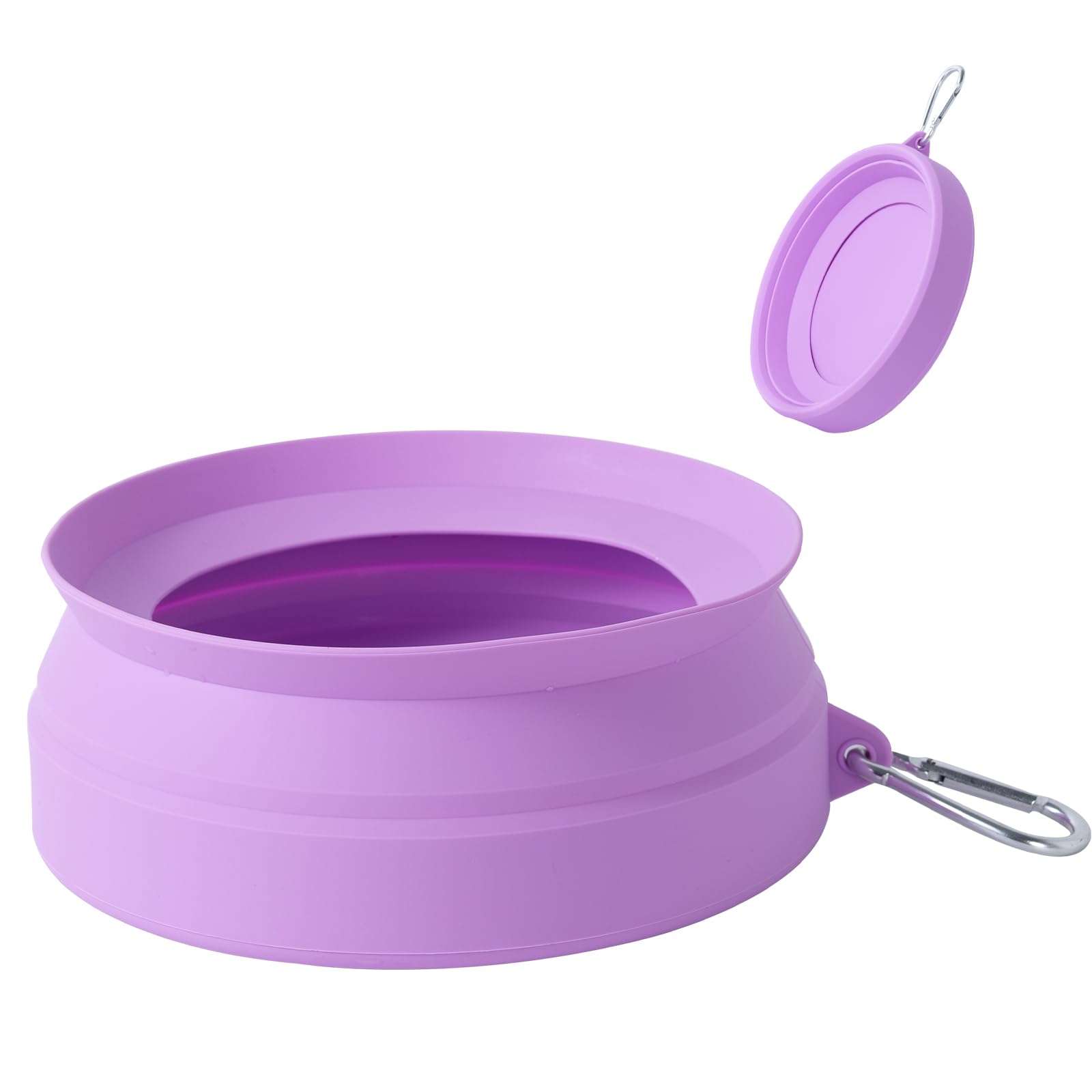 SLSON Spill Proof Dog Water Bowl for Cars,Collapsible No Splash Dog Travel Bowls Integrated Molding Portable Pet Bowl for Road Trip Truck,RV,SUV,Boat Accessories (Purple) - Image 1