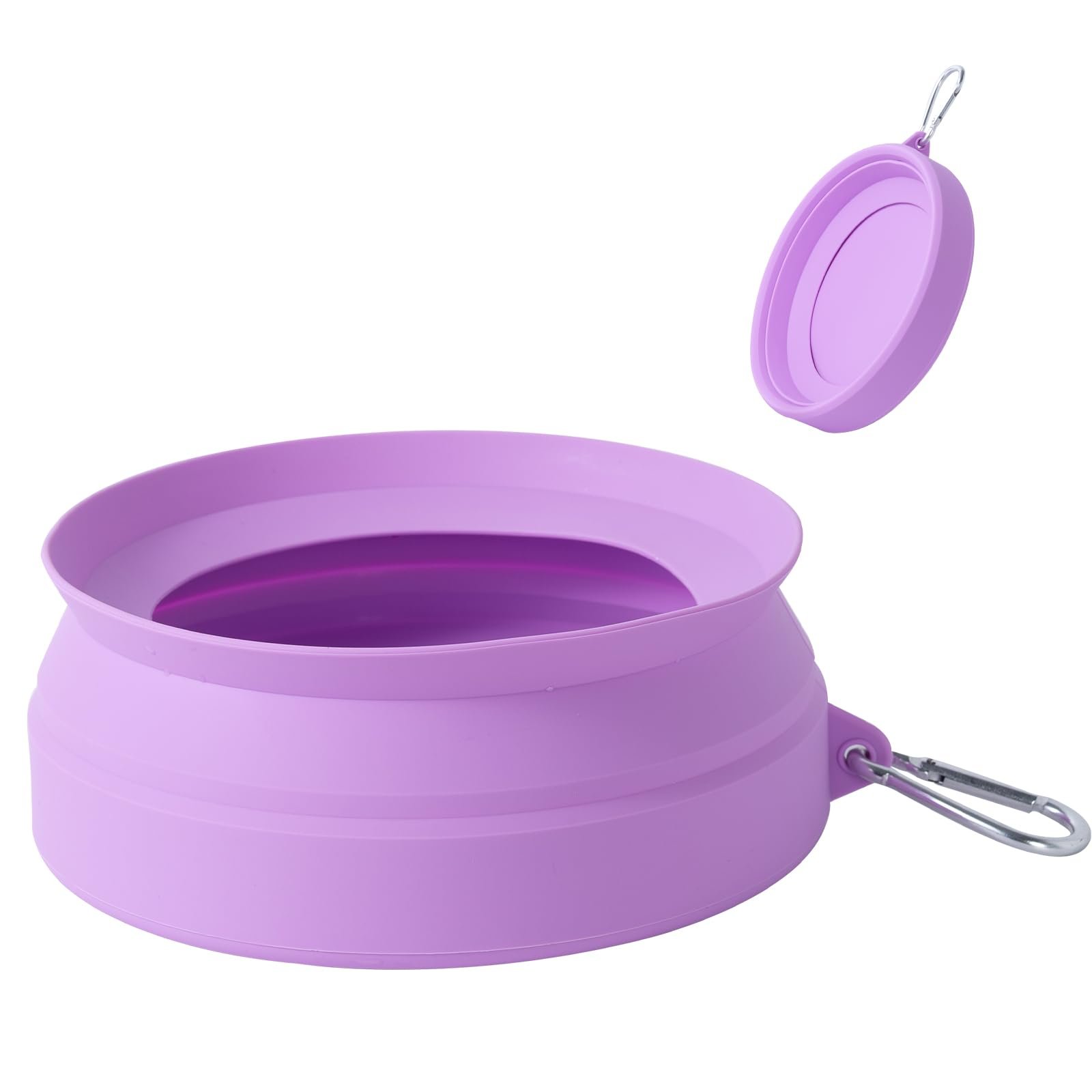 SLSON Spill Proof Dog Water Bowl for Cars,Collapsible No Splash Dog Travel Bowls Integrated Molding Portable Pet Bowl for Road Trip Truck,RV,SUV,Boat Accessories (Purple) - Product Image