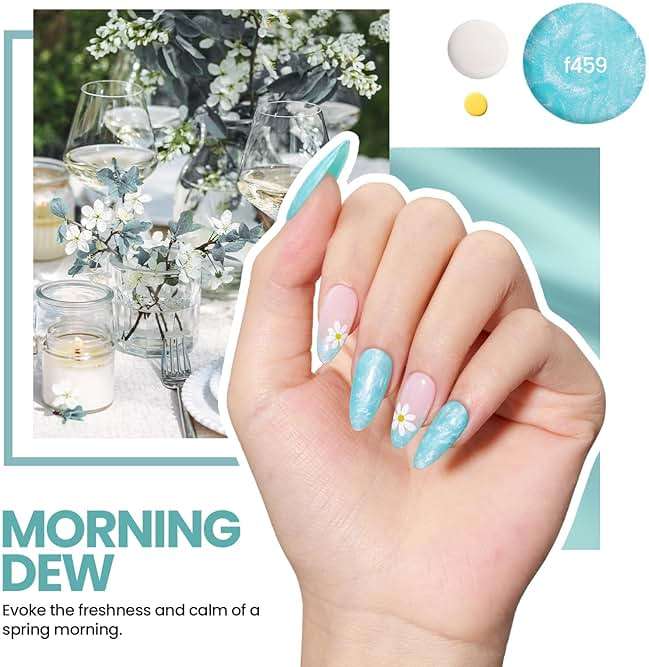 Beetles Gel Nail Polish Kit with U V Light: 19 Pcs Garden Party Pastel 8 Colors Soak Off Gel Nail Set with Base and Top Coat, Sticker accessories All in One Manicure Party Favors - Image 3