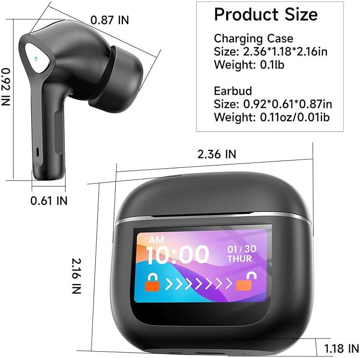 TWOSKY Wireless Earbuds Bluetooth 5.3 Headphones 50H Playtime Deep Bass Stereo Ear Buds with Mic IPX7 Waterproof Comfort Lightweight in Ear Earphones for Pad Android/iOS Phones Gifts for Women Men - Image 8