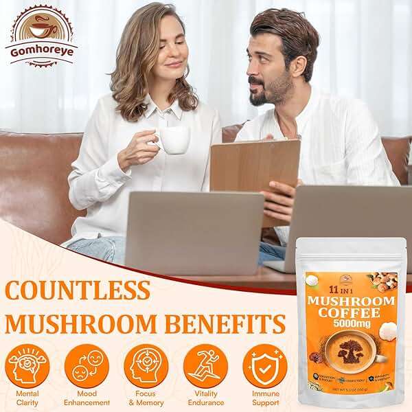 Mushroom Coffee - Mushroom Coffee Organic with 11 Superfood Mushrooms, Includes Lion's Mane, Reishi, Chaga, Cordyceps and Adaptogens, Mushroom Supplement for Energy, Focus, Memory and Immunity - 5.3oz - Image 5