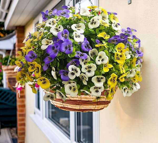 Artificial Faux Flowers for Outdoors Fake Plants Spring Summer Decor, 14 pcs Realistic Fake Pansy Silk Flowers UV Resistant, Lifelike Faux Outdoor Plants for Porch Garden Patio Window Box Decor - Image 7
