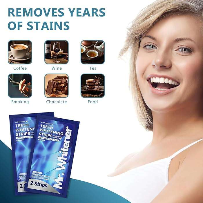 Mr.Whitener Teeth Whitening Strips, Professional Tooth Whitening Kits: 44 Strips 22 Packs Teeth Whitening Strips, Dentist-Approved, Peroxide-Free, Enamel Safe, Sensitivity Free Formula - Image 3