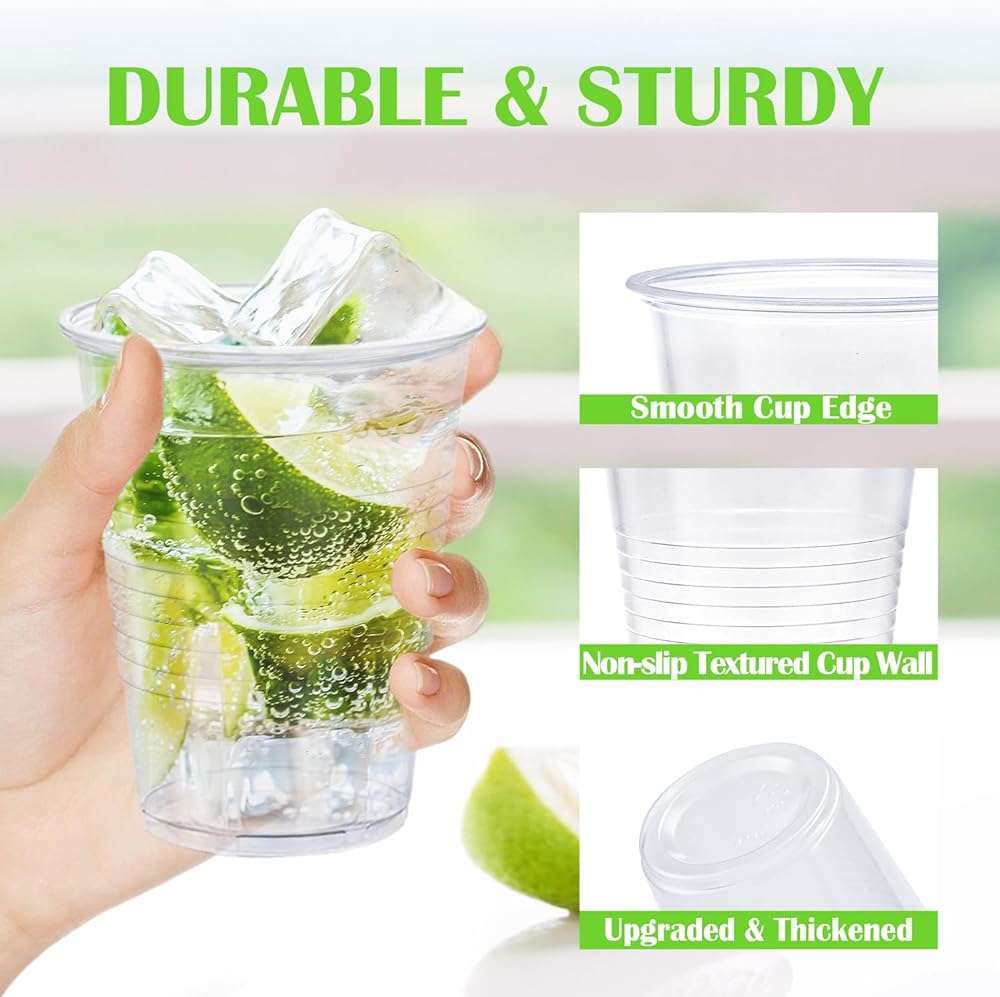 Clawsoff Plastic Cups 16 oz, 240 Pack - Clear Plastic Cups Disposable, Cold Drinking, Ice Coffee Cup for Party, Birthday, Holiday, Events & Everyday Use,Cold,Hot - Image 4