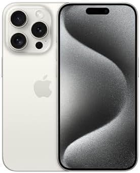 Apple iPhone 15 Pro, 128GB, White Titanium - Locked to Cricket Wireless (Renewed) - Product Image