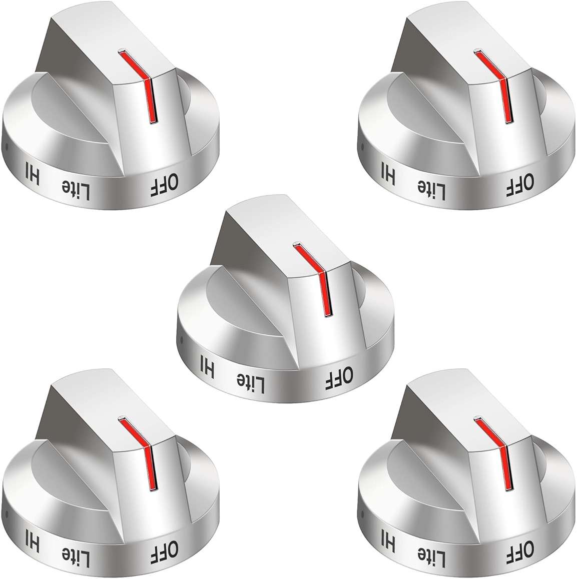 DG94-03500A/Z for Samsung Gas Stove Knob Replacement, DG94-03500U DG94-03500A DG94-04396A Range Oven Knobs, Compatible with NX60T8111SS NX60T8311SS NX60T8711SS Etc, 5 Pack - Image 1