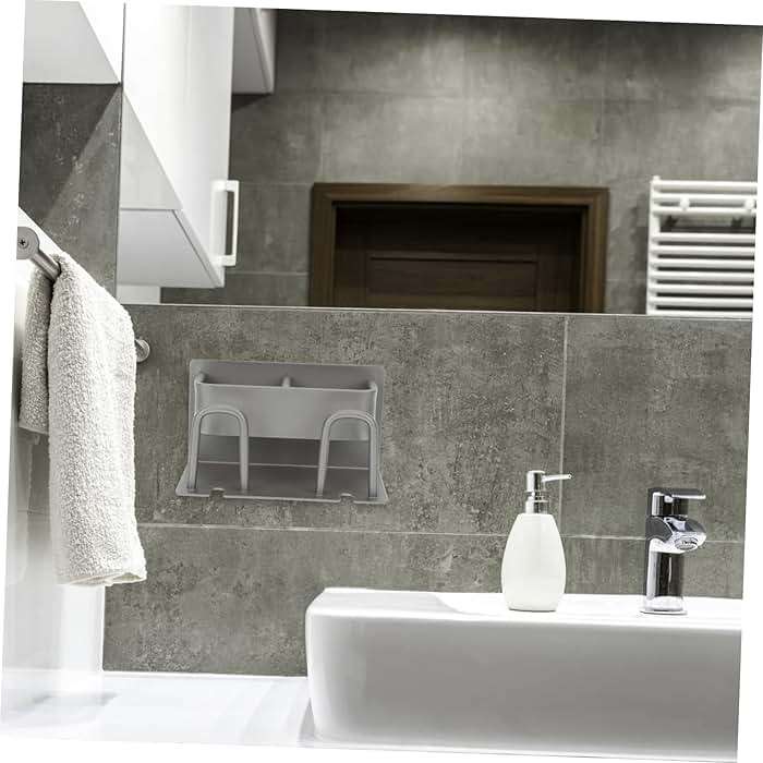 Hoement Multi-Functional Wall-Mounted Toothbrush Holder and Cup Stand for Bathroom Storage No Drilling Required for Couples Easy Installation and Organization - Image 2