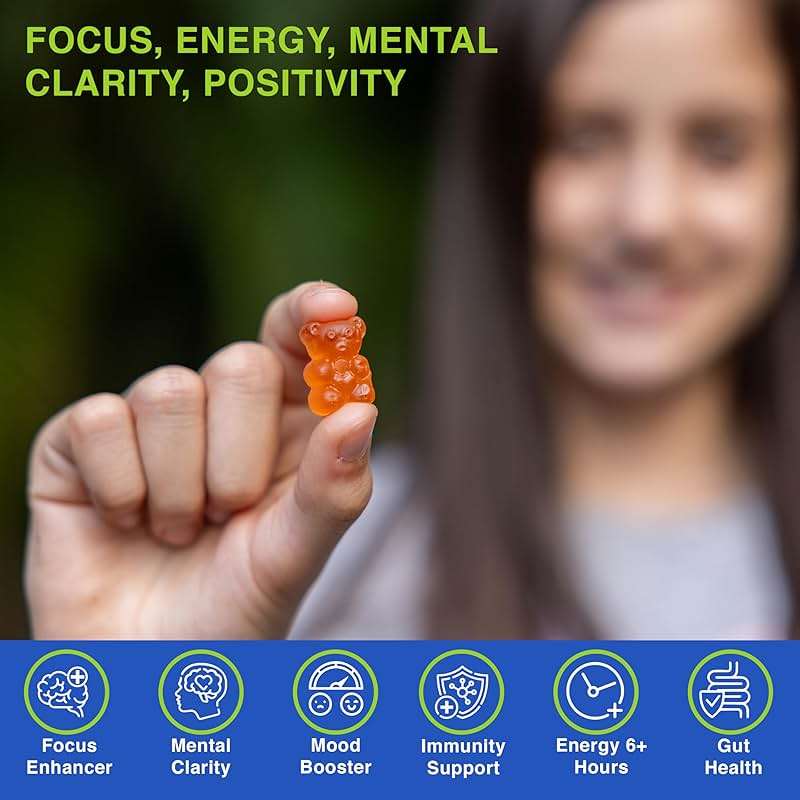Ashwagandha and Lions Mane Mushroom Gummies for Adults - Organic - Reishi, Maitake, Chaga, Cordyceps, Shiitake, Turkey Tail - Immune Support, Memory, Focus and Energy -Vegan Mushroom Supplement Gummy - Image 3