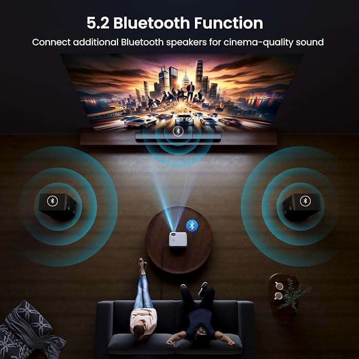 Official Licensed Google TV Smart Projector, HAPPRUN 4K UHD Home Theater with Dolby Sound, Wi-Fi & Bluetooth, Built-in Streaming Apps, Compatible with Games Consoles & Smartphone, Indoor & Outdoor Use - Image 6