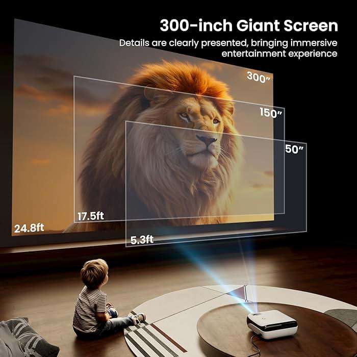 Official Licensed Google TV Smart Projector, HAPPRUN 4K UHD Home Theater with Dolby Sound, Wi-Fi & Bluetooth, Built-in Streaming Apps, Compatible with Games Consoles & Smartphone, Indoor & Outdoor Use - Image 8