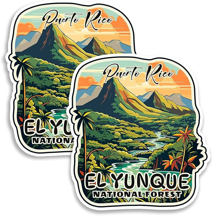 El Yunque National Forest Puerto Rico Magnet 4 Inch 2-Pack Landmark Caribbean – Strong Vinyl Decorative Travel Magnets for Fridge Locker Kitchen Office – Cute Fun Aesthetic Cool Durable ID44999 - Product Image