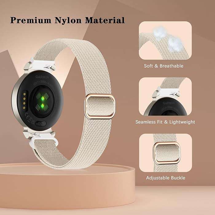 Elastic Nylon Bands Compatible with Garmin Lily 2, 14mm Stretchy Nylon 2 Pack Soft Loop Straps Quick Release Replacement Adjustable Wristband for Lily 2 Classic/Active Smart Watch Accessory for Women - Image 6