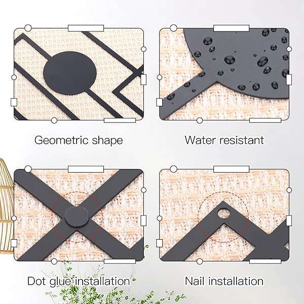 Zzbakress 4 Pcs Large Black Wall Decor Abstract Metal Wall Art Minimalist Geometric Wall Decor for Living Room Modern Single Line Art Wall Decoration for Bedroom Study Bathroom Kitchen (Unique, 4) - Image 4