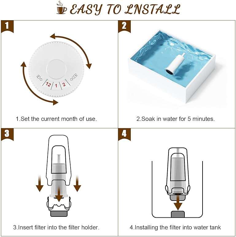 Replacement Water Filter for Breville Espresso Machine Barista Touch Bes880, Barista Pro BES878, Oracle Touch BES990, Oracle BES980, Dual Boiler BES920 Bambino ClaroSwiss Sage, Pack of 4 - Image 6