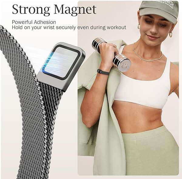 JKD Metal Bands Compatible with Fitbit Inspire 3 Bands for Women Men, Soft Stainless Steel Band Mesh Loop Strap Replacement Magnetic Wristband Accessories for Fitbit Inspire 3 Fitness Tracker - Image 2