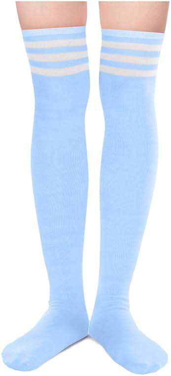 sockfun Striped Thigh High Socks - Christmas Over the Knee High Stockings for Women Teen Girls - Image 3