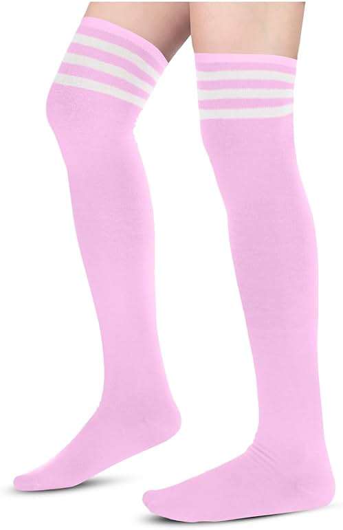 sockfun Striped Thigh High Socks - Christmas Over the Knee High Stockings for Women Teen Girls - Image 4