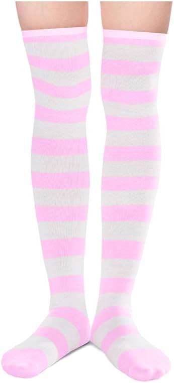 sockfun Striped Thigh High Socks - Christmas Over the Knee High Stockings for Women Teen Girls - Image 5
