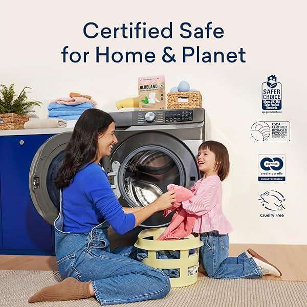 BLUELAND Laundry Detergent Tablets, Starter Set, Spring Bloom Scent, 60 Count with Tin, Plastic-Free Eco-Friendly Pods, Sheets, Liquid Alternative - Natural, Gentle - Image 6