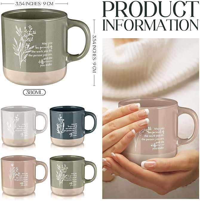 Didaey 4 Pcs Thank You Mugs Bulk Appreciation Gift for Volunteer Coworker Staff Teacher Nurse Ceramic Coffee Mug 12.85 oz Office Work Team Administrative Professionals Day Lab Week Gifts - Image 2