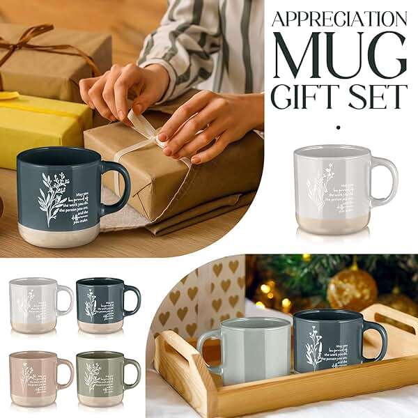 Didaey 4 Pcs Thank You Mugs Bulk Appreciation Gift for Volunteer Coworker Staff Teacher Nurse Ceramic Coffee Mug 12.85 oz Office Work Team Administrative Professionals Day Lab Week Gifts - Image 6