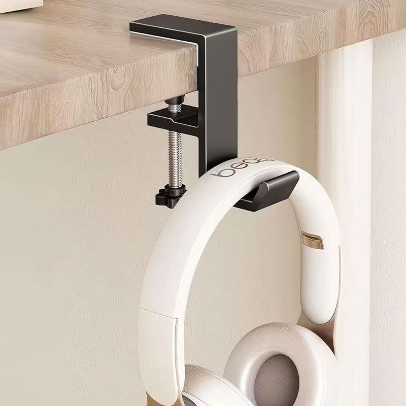 JAKO Headphone Stand - Aluminum Alloy Headphone Holder, Under Headset Stand for Desk Fit for PC Gaming Headset Hanger Hook Suitable for Office, Computer, Student Class Desk, Handmade Creator Table - Image 3