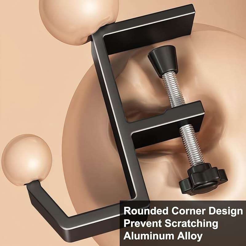 JAKO Headphone Stand - Aluminum Alloy Headphone Holder, Under Headset Stand for Desk Fit for PC Gaming Headset Hanger Hook Suitable for Office, Computer, Student Class Desk, Handmade Creator Table - Image 5